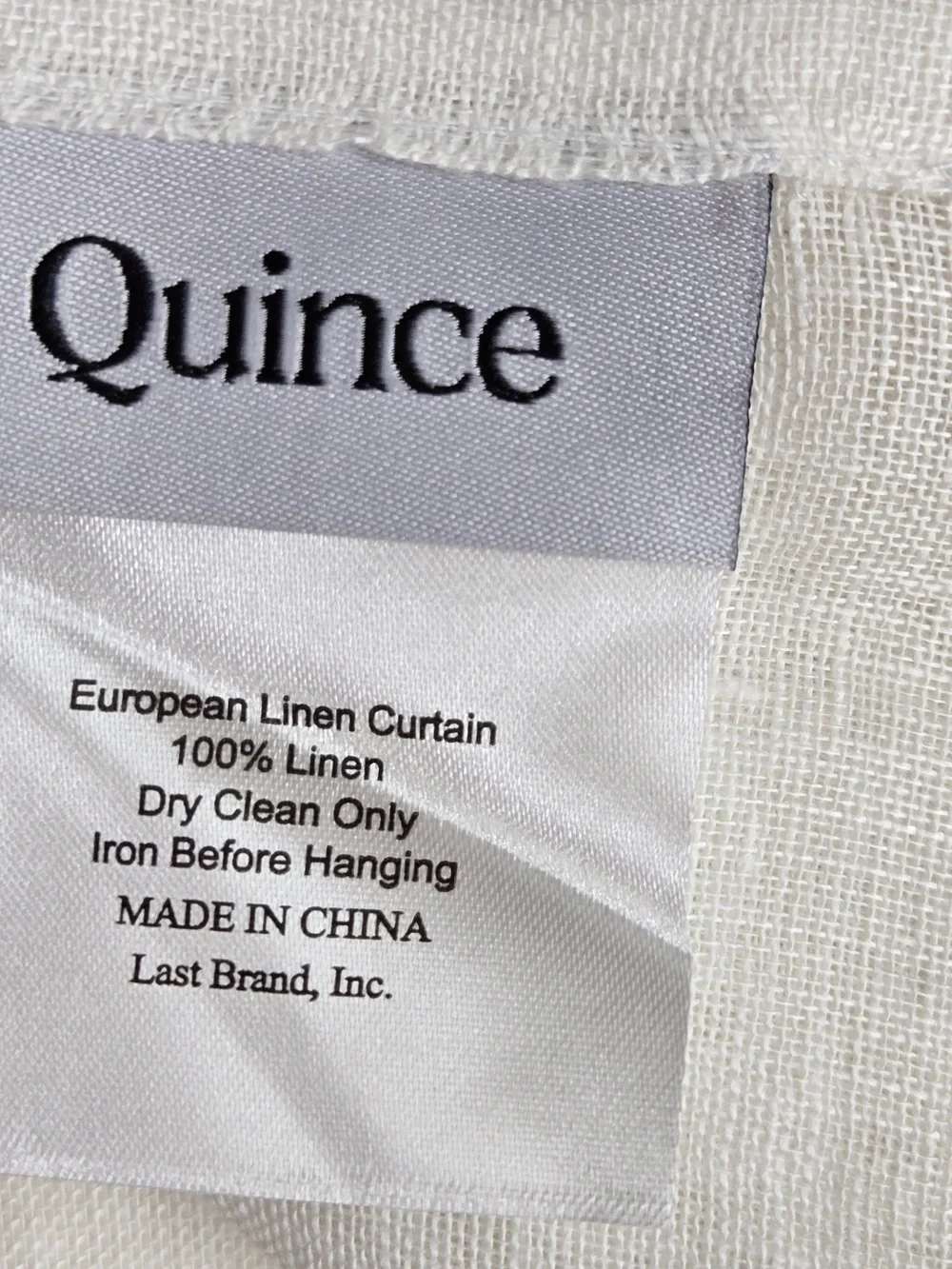NWT QUINCE Set Of 2 48x108 European Linen Sheer Curtains White 9641